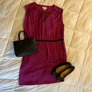 💚 Loft Midi V Neck Short Tank Dress Purple 10P